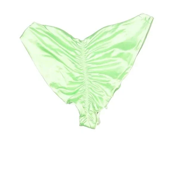 NWT Frankie’s Bikinis X Naomi Osaka Foxy Satin Honeydew Cheeky Bikini Bottoms - Picture 7 of 7